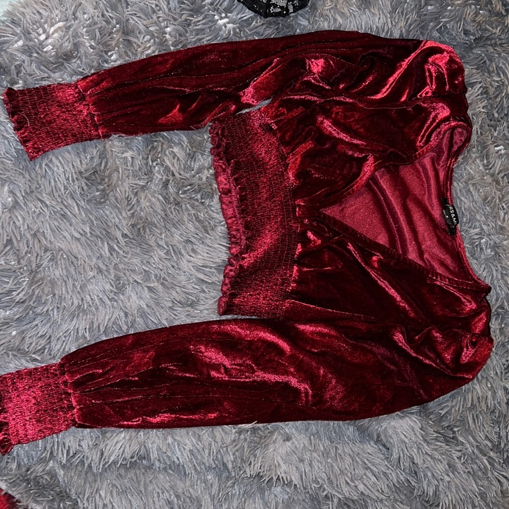 Velvet red top